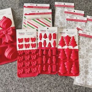 Red Silicone Candy Molds Set Lot 1